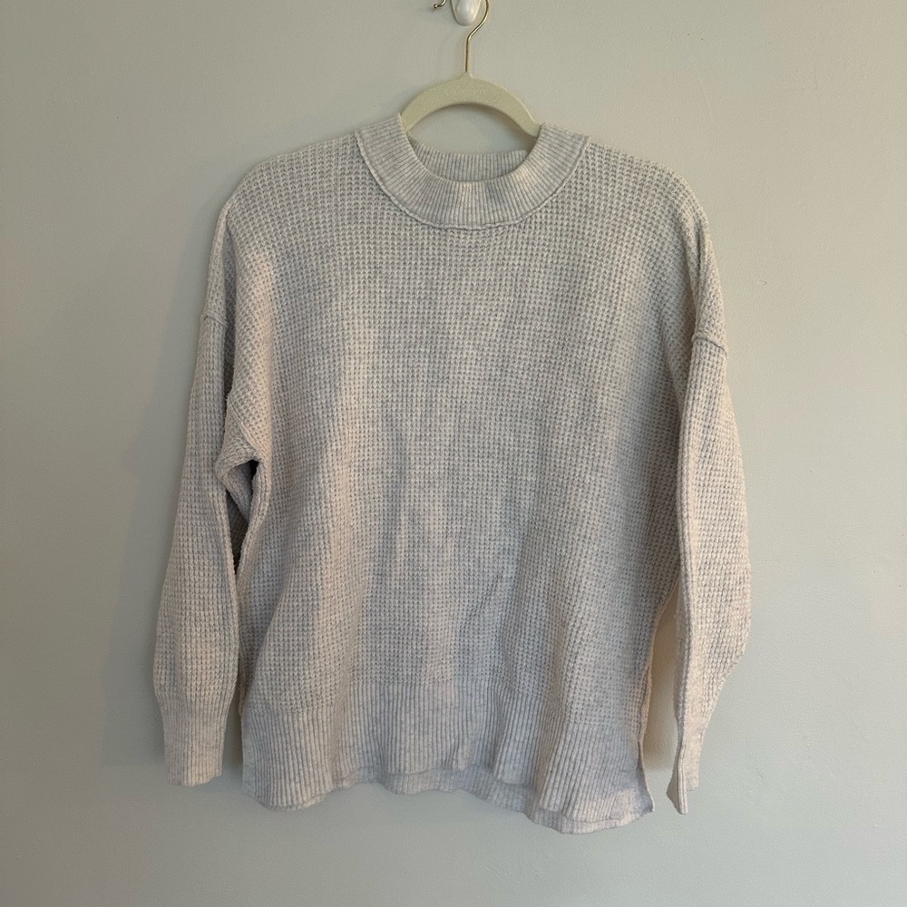 Aerie Waffle Knit Oversized Pullover Sweater XS‎ – EUC